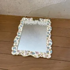 【新品未使用】SWIMMER 壁掛け　ウッド　ミラー　リボン