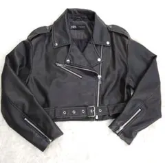 美品!!Lサイズ!! ZARA クロップド ライダース ショート ジャケット