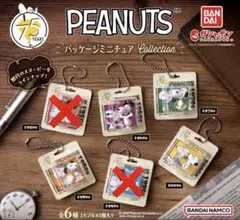 フルコンプ　PEANUTS パッケージミニチュアコレクション　4種　スヌーピー