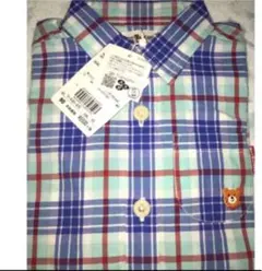 新品 ミキハウス 長袖 シャツ サイズ 90 ブルー 青 送料無料