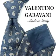 F*a様 美品 VALENTINO GARAVANI ネクタイ ネイビー ペイズ
