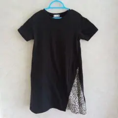 branshes 半袖ワンピース 120 ブラック/レオパード