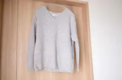 Loungedress グレー カシミア100% Vネック ニット