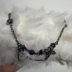 ANNA SUI 紫の花モチーフブレスレット