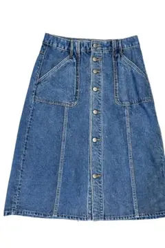 H&M デニムスカート 38 Aライン フロントボタン 美品