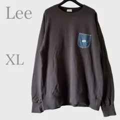 リー 長袖スウェット トレーナー デニムポケット グレー XL カジュアル
