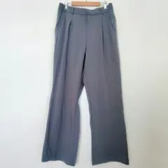 ワイドパンツ 【L】 グレー スラックス シンプル 古着 レディース USA