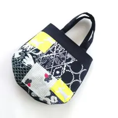 ミナペルホネン　✨ハンドメイド ふっくらトートバッグ☆ネイビー