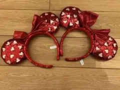 ディズニー カチューシャ スパンコール レッド