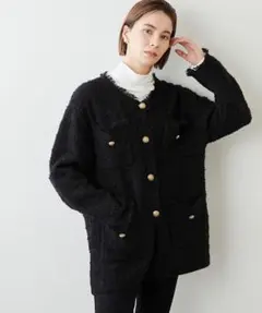 Whim Gazette ウィムガゼット ツイードニットジャケット