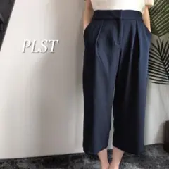 【美品】PLST クロップド丈ワイドパンツ テロン素材