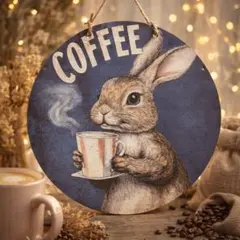 ヴィンテージ風 ウッドプレート　北欧インテリア　壁掛け　イースター　カフェ　兎