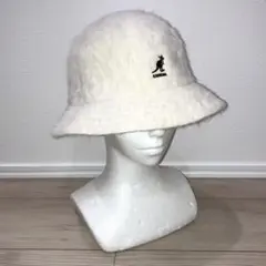 L 美品 カンゴール Furgora Casual バケットハット ファー 白