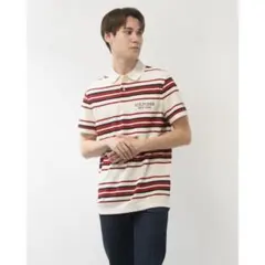 TOMMY HILFIGER ボーダーハニカムモノタイプポロシャツ