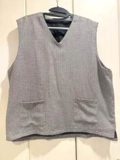 チェック柄 Vネックベスト