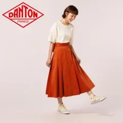 DANTON west Point スカート　オレンジ　プリーツのサムネイル