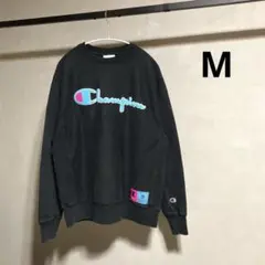 Champion REVERSE WEAVE スウェット M 黒 サガラ刺繍