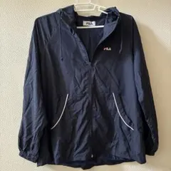 レディース　FILA ネイビー ウィンドブレーカー フード付き