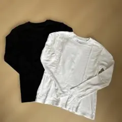 無印良品　黒白長袖Tシャツ2枚セット