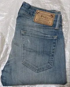 ポロラルフローレン　デニムパンツ　レディース　メンズ　ダメージジーンズ　スキニー
