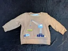 familia★クレーン刺繍ブラウントレーナー