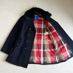 【極美品】ブルーレーベルクレストブリッジ チェック 総柄 ピーコート ウール 2025年最新】BLUE LABEL CRESTBRIDGE レディース ピーコート・ウール