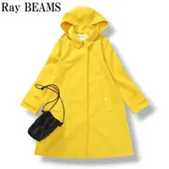 【人気】 【美品】 ビームス フード付き ステンカラーコート 1 イエロー ♪