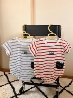 Lee ロンパース　カバーオール　ボーダー　双子　2点セット
