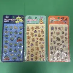 ディズニープクプクシール3パックセット　ズートピア　トイストーリー　プーさん