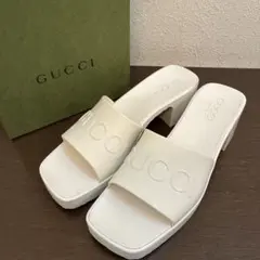GUCCI グッチ ラバー オープントゥ スライドサンダル