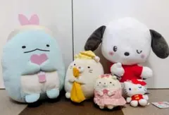 すみっコぐらし×3個、ポチャッコ×1個、キティちゃん×1個の 5個セット