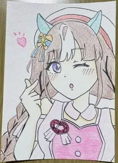 Gin ホッコータルマエ ウマ娘 手描き色紙 イラスト ファンアート ウマ娘 ホッコータルマエ 手描きイラスト - メルカリ