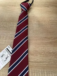ワンタッチネクタイ ボルドー ストライプ柄 メンズ
