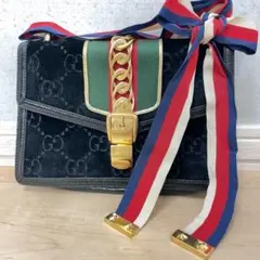 GUCCI グッチメタルバンブー シェリーラインGGキャンバスハンドバッグ