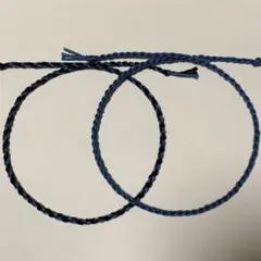 ハンドメイドミサンガ2本セット　アンクレット フォグブルー×BK フォグブルー