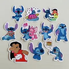 リロアンドスティッチ　ディズニー　シール　ステッカー　かわいい　紙素材10枚13