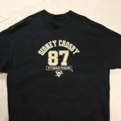 Tシャツ NHL ピッツバーグペンギンズ　シドニークロスビー　ナンバリング　黒