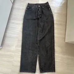 レディース ストレートデニム ハイウエストデニム ブラック系 デニムパンツ