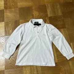 COMME CA ISM 長袖ポロシャツ 110A ホワイト