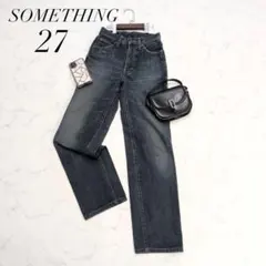サムシングハイウエストワイドストレートデニムパンツ日本製27ダークインディゴ系のサムネイル