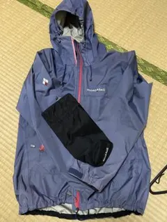 モンベル mont-bell レインウェア紫 ゴアテックス 防水透湿