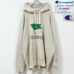 4XL相当　80s復刻　チャンピオン　リバースウィーブ　刺繍ワッペン　パーカー
