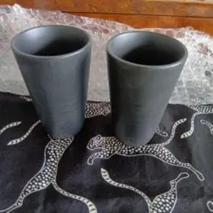 美濃焼　陶器製タンブラー　カップ　ビールグラス　2個セット　&　おまけ　タッパー