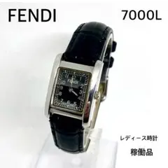 FENDI レディース腕時計 ブラック スクエア 新品社外ベルト交換済 稼働品のサムネイル