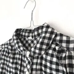 白黒チェックシャツ　綿100 コットン 130 ネル生地