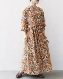 SHIPS any SPRINTEX フリル 花柄ワンピース