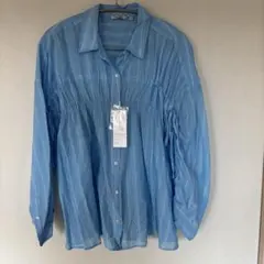 【新品】niko and... ストライプ長袖シャツ ブルー Mサイズ