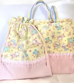 入園入学セット　うさぎとくま　レッスンバッグ　上履き袋　体操着袋　バニラポップ