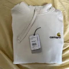 最終値下げcarhartt ホワイト フード付きパーカー