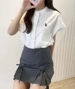 【新品】U.S. POLO ASSN. フレンチスリーブワンポイント刺繍シャツ